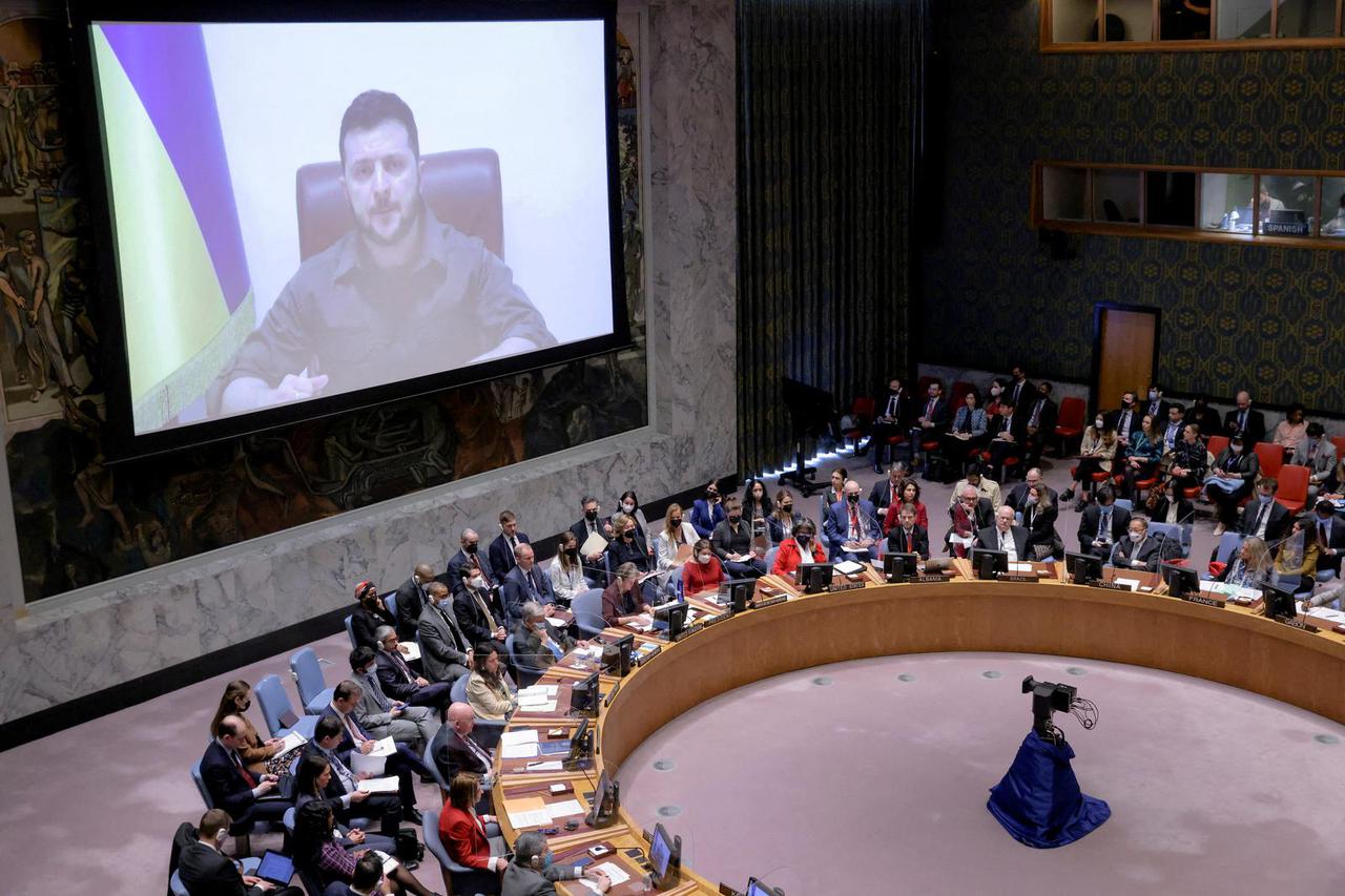U.N. Security Council's emergency meeting, amid Russia's invasion of Ukraine, in New York City