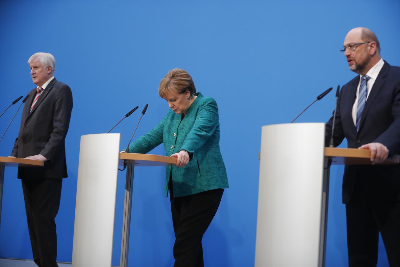 Horst Seehofer, Angela Merkel i Martin Schulz