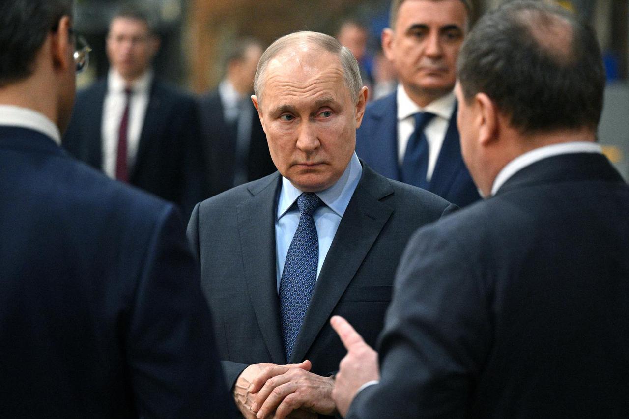 Russian President Putin visits a plant in Tula