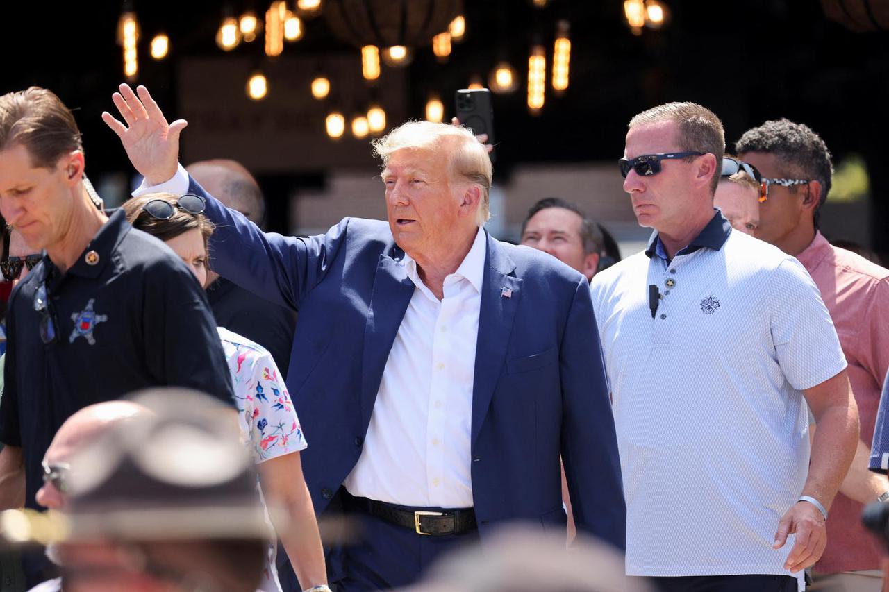 Republican presidential contender Trump campaigns at Iowa State Fair