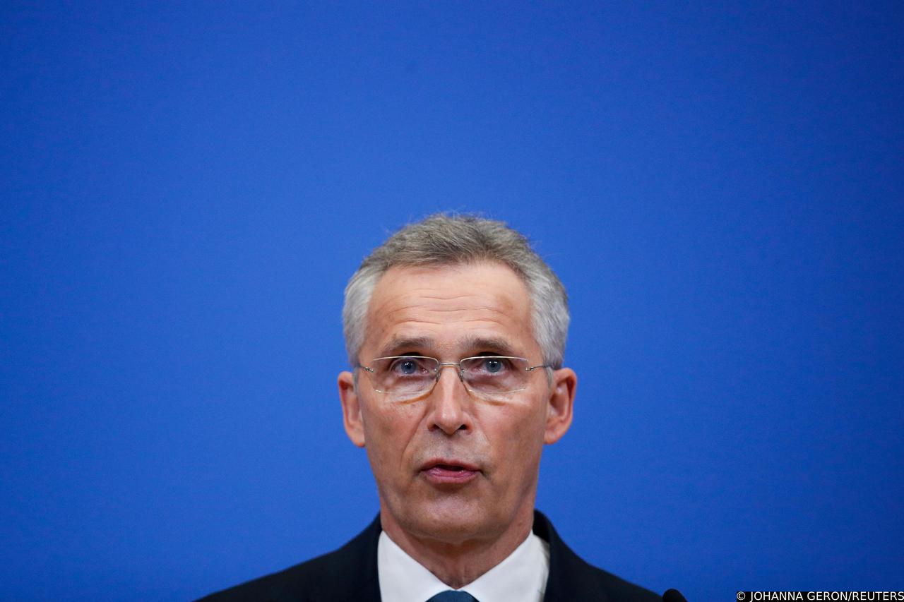 NATO Secretary-General Jens Stoltenberg speaks during a news conference, in Brussels