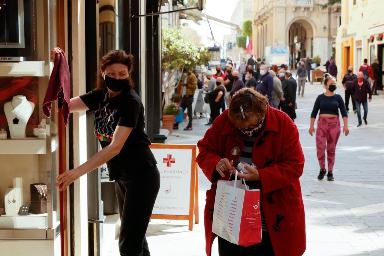 Non-essential shops and services reopen for business after a seven-week-long shutdown in Malta