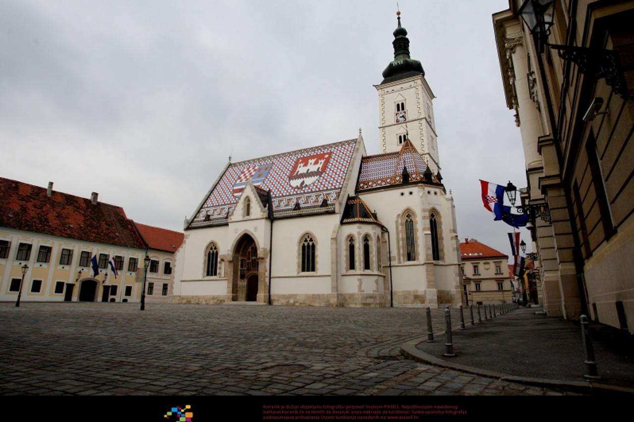 '19.01.2010., Zagreb  - Crkva sv. Marka na praznom Markovom trgu Photo: Boris Scitar/PIXSELL'
