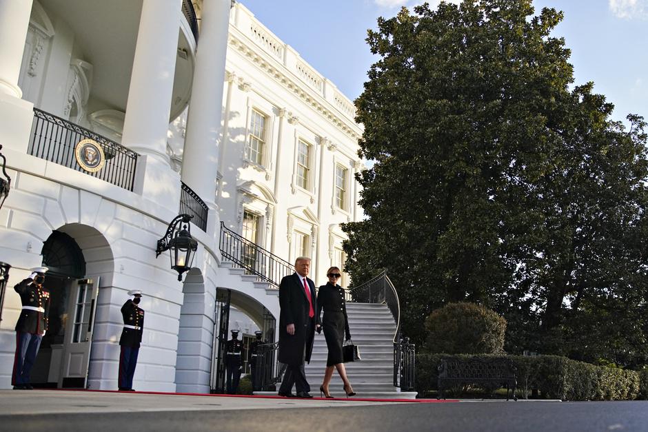 President Trump Departs White House Ahead Of Inauguration Ceremonies