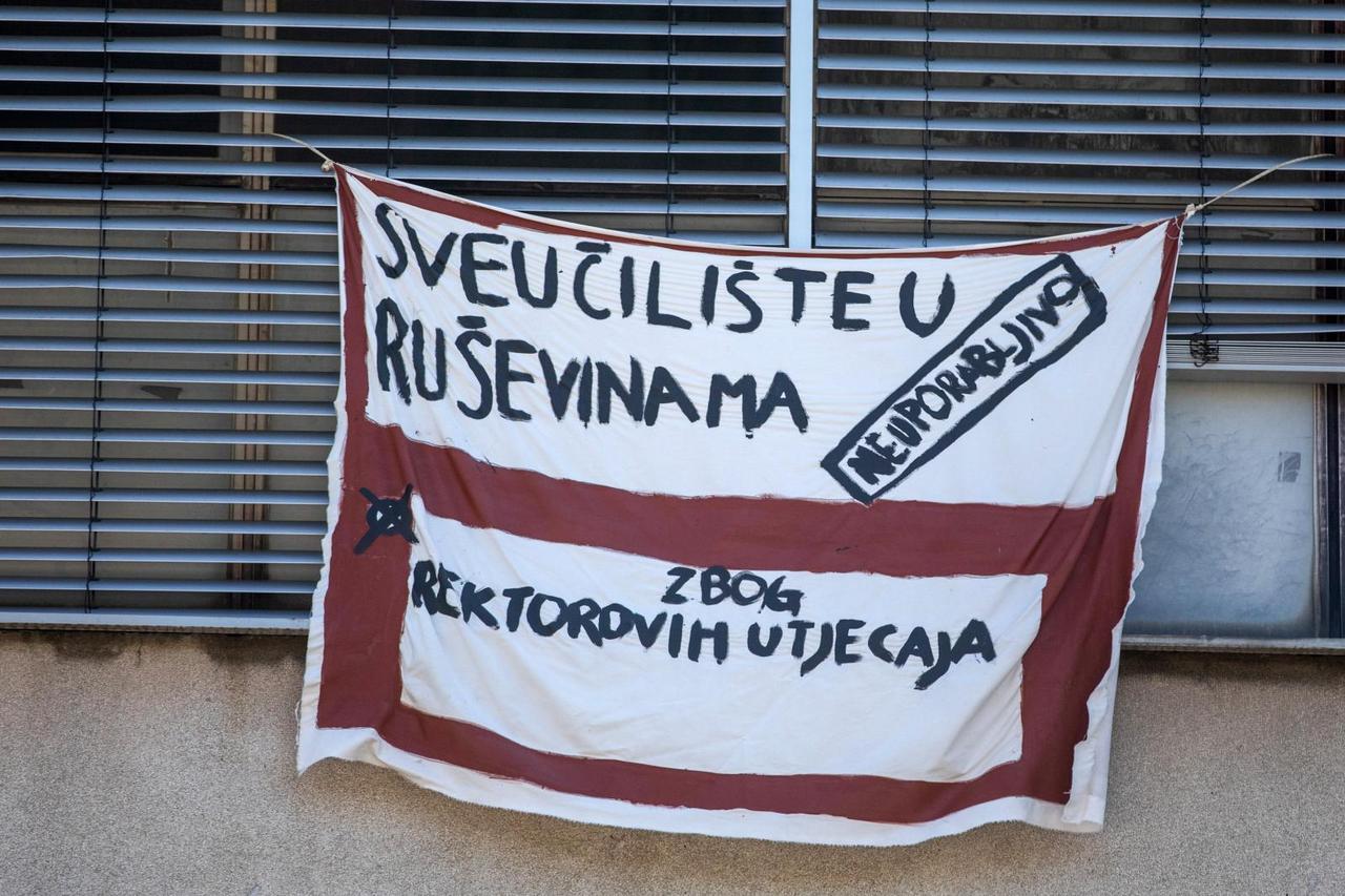 Zagreb: Prosvjed studenata Filozofskog fakulteta protiv rektora Borasa