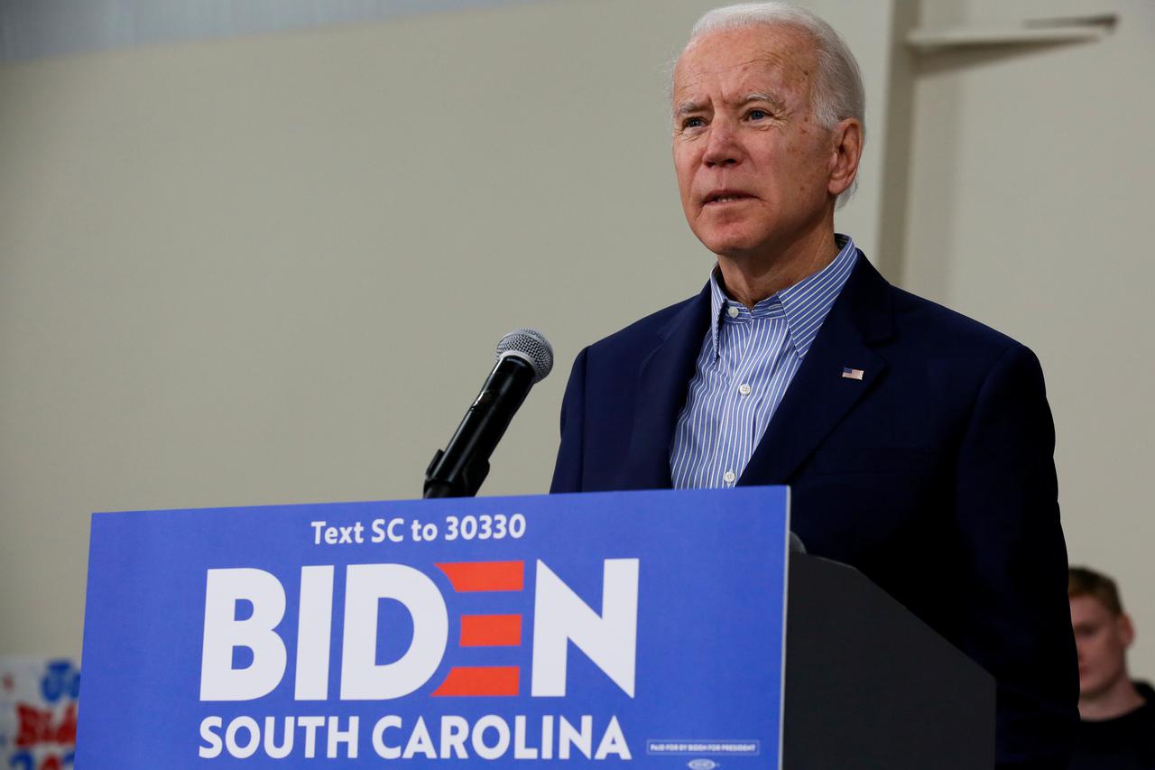 Democratic U.S. presidential candidate Joe Biden campaigns in Sumter, South Carolina