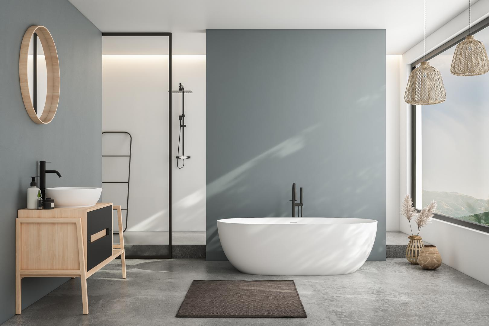 Siva: Osim smeđe, dizajnerica interijera Amy Switzer savjetuje da iz užeg izbora boja za kupaonicu izbacite zemljane tonove poput sive. "Boje koje su previše prigušene ili mutne, ili zagasito sive, mogu kupaonicu učiniti turobnom i neprivlačnom”, kaže ona. Switzer dodaje: "Iako se preferencije mogu uvelike razlikovati među dizajnerima, postoje određene boje za kupaonice koje pokušavam izbjeći zbog njihove mogućnosti sukoba s kupaonskim elementima, stvaraju vizualnu nelagodu ili izazivaju nepoželjne emocije. Važno je odabrati boje koje će osvijetliti prostor i učiniti ga ugodnijim." Ako želite neutralnu boju, ali želite nešto dublje od bijele, umjesto toga odlučite se za bogatu nijansu putera.