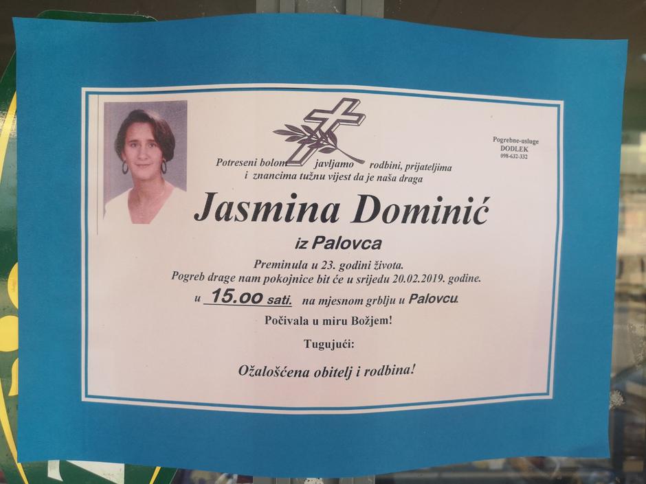 Jasmina Dominić - osmrtnica