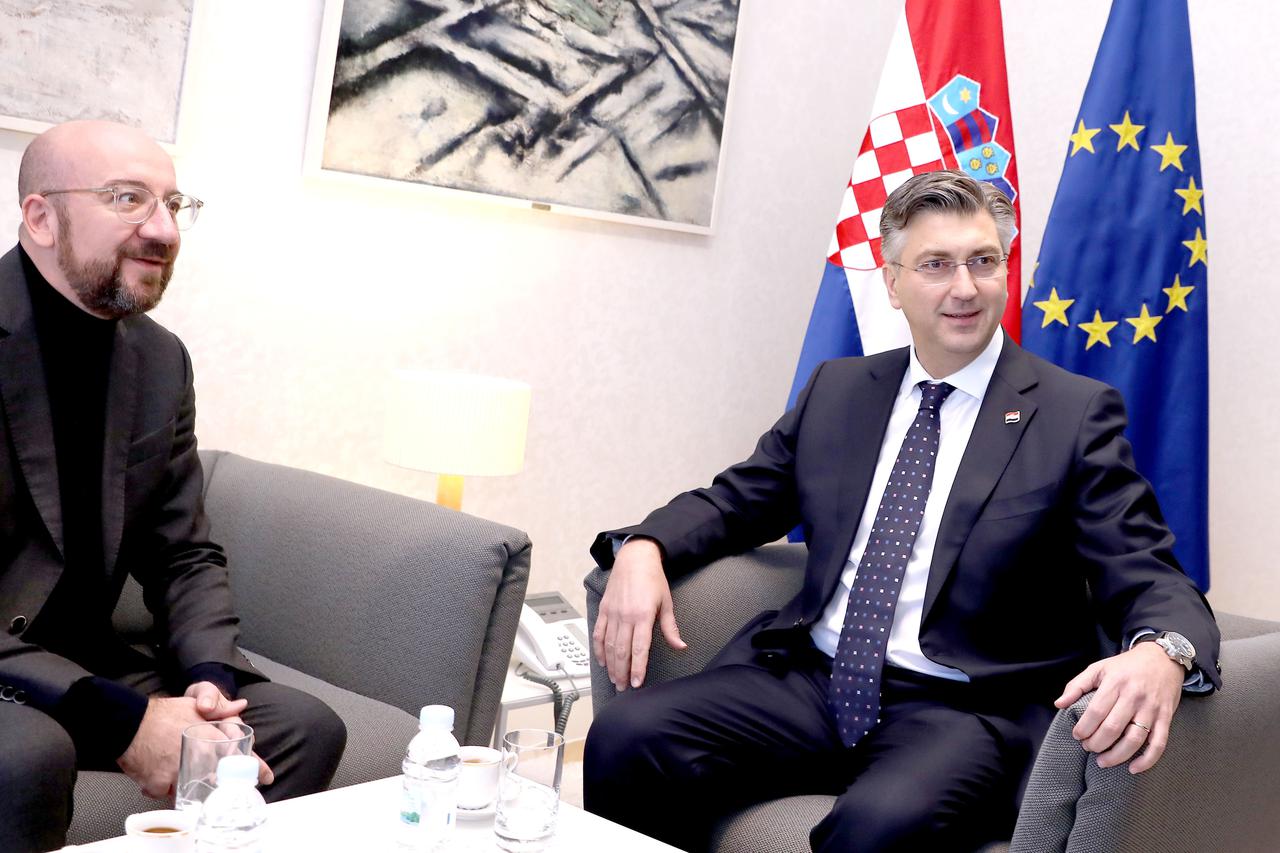 Zagreb: Premijer Plenković sastao se s predsjednikom Europskog vijeća Charlesom Michelom