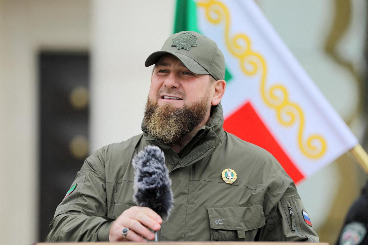 FILE PHOTO: Head of the Chechen Republic Ramzan Kadyrov makes an address in Grozny