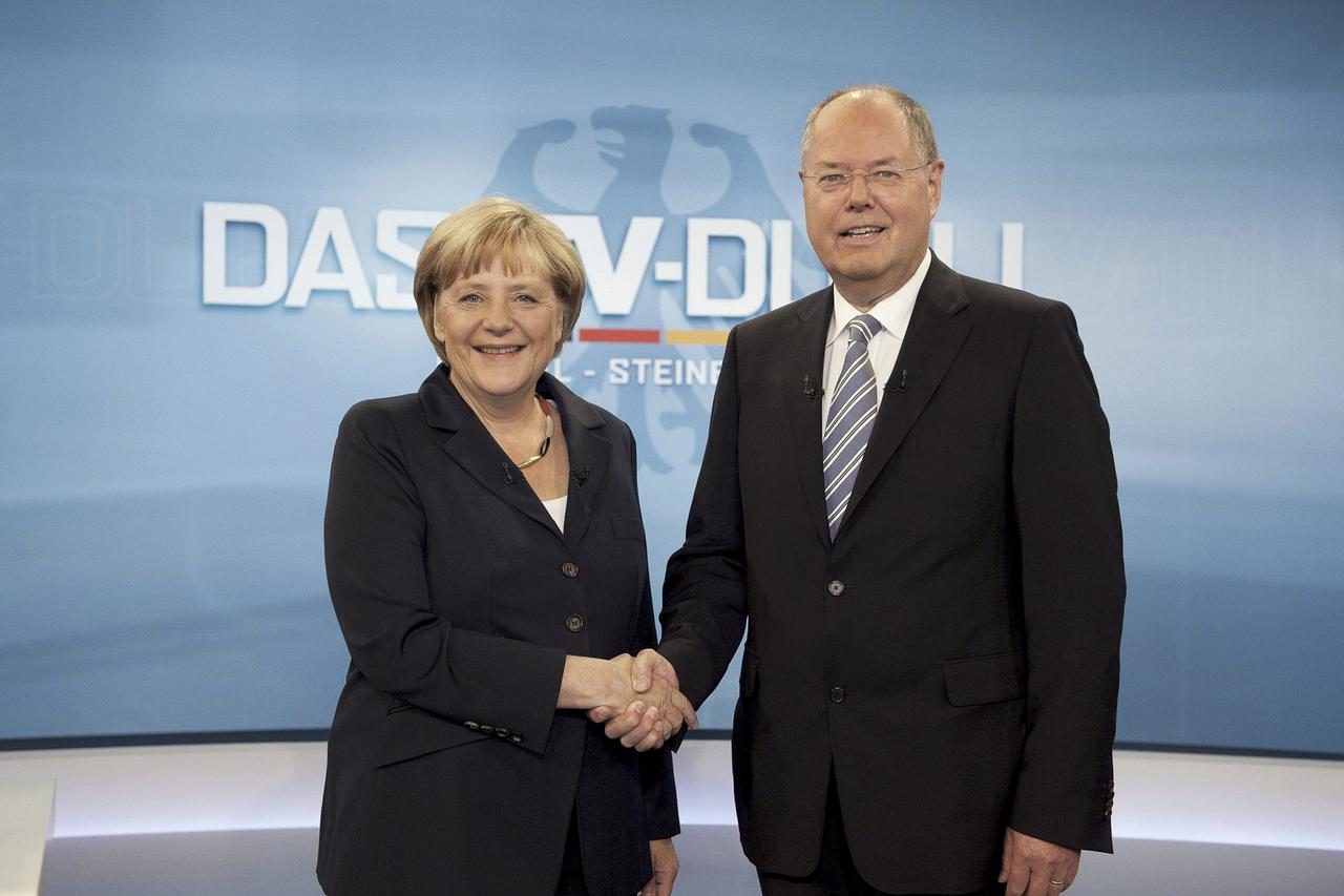 Angela Merkel i Peter Steinbruck