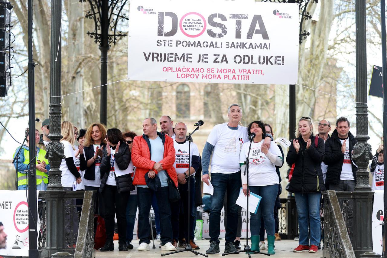Zagreb: U parku Zrinjevac organiziran prosvjed Udruge franak pod nazivom "Vrijeme je!"