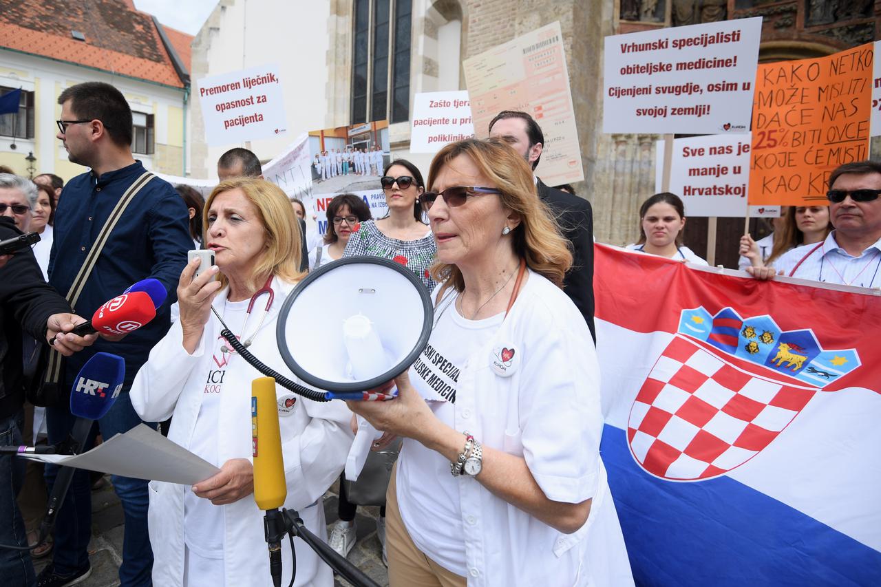 Zagreb: Prosvjed liječnika primarne zdravstvene zaštite