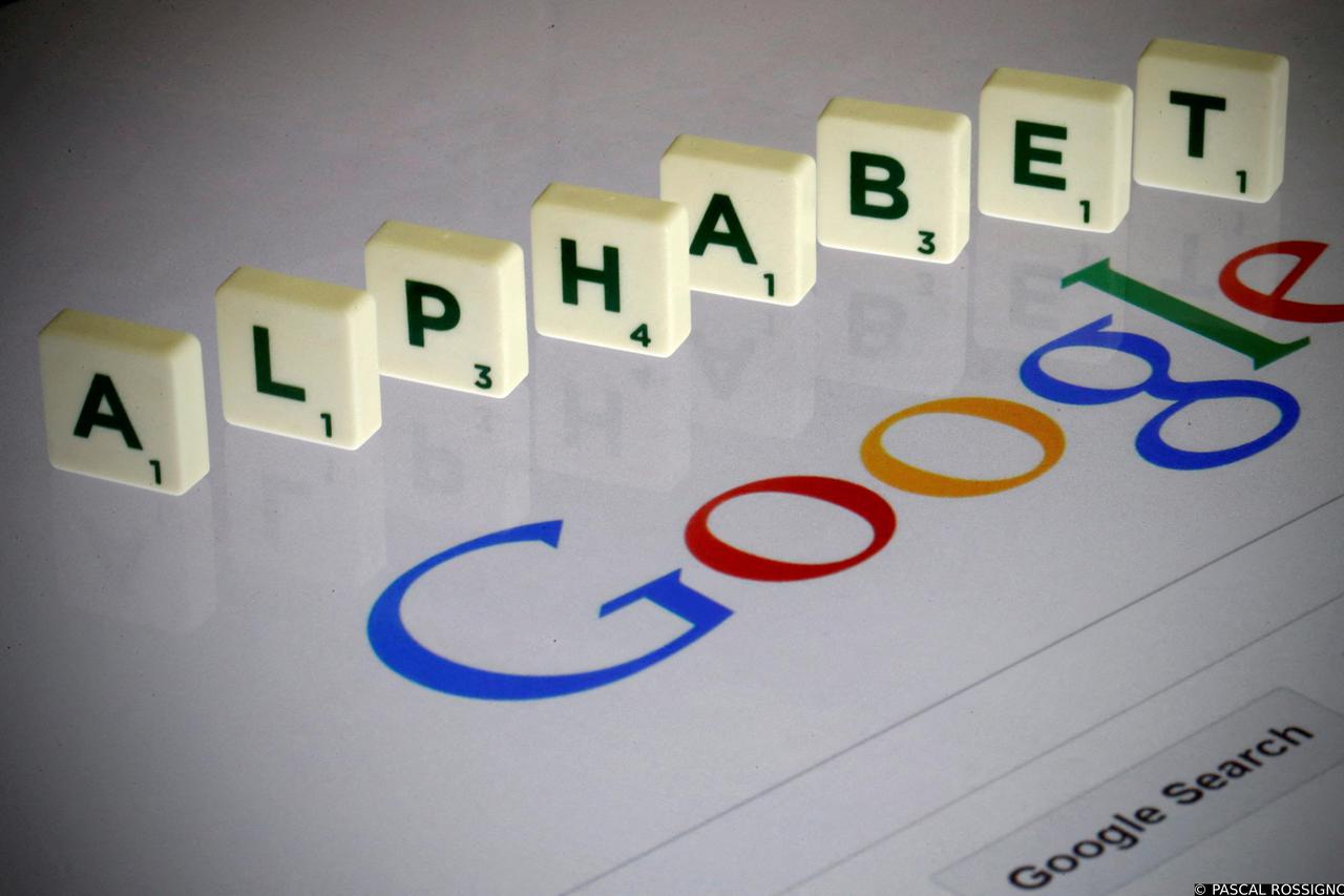 FILE PHOTO: Letters spell the word "Alphabet" as they are seen on a computer screen with a Google search page in this photo illustration