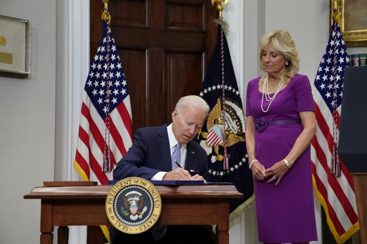 U.S. President Joe Biden signs S. 2938 at the White House in Washington