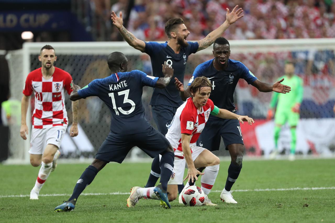 Francuska i Hrvatska tijekom finala Svjetskog prvenstva u Rusiji