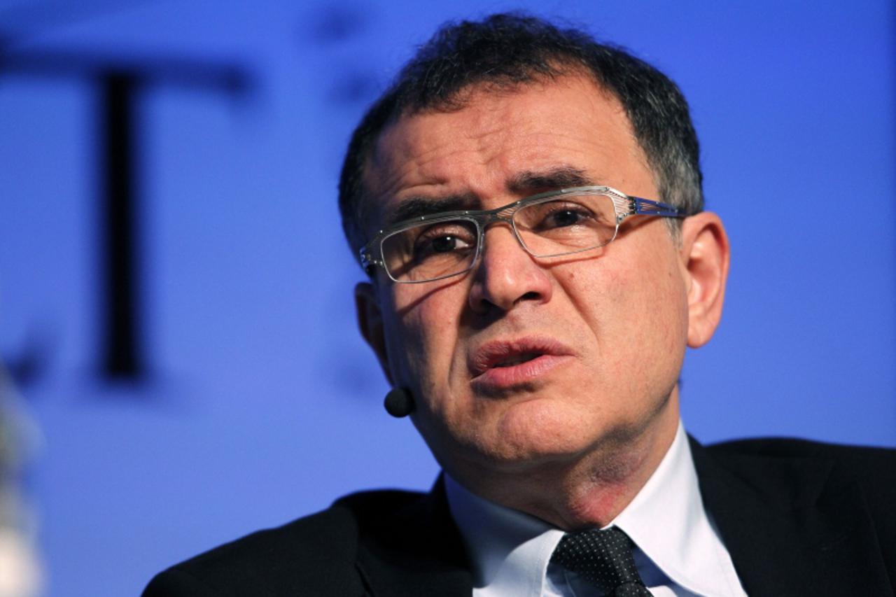 'Nouriel Roubini of New York University's Stern School of Business speaks during the Skybridge Alternatives (SALT) Conference in Las Vegas, Nevada May, 9, 2012. SALT brings together public policy off
