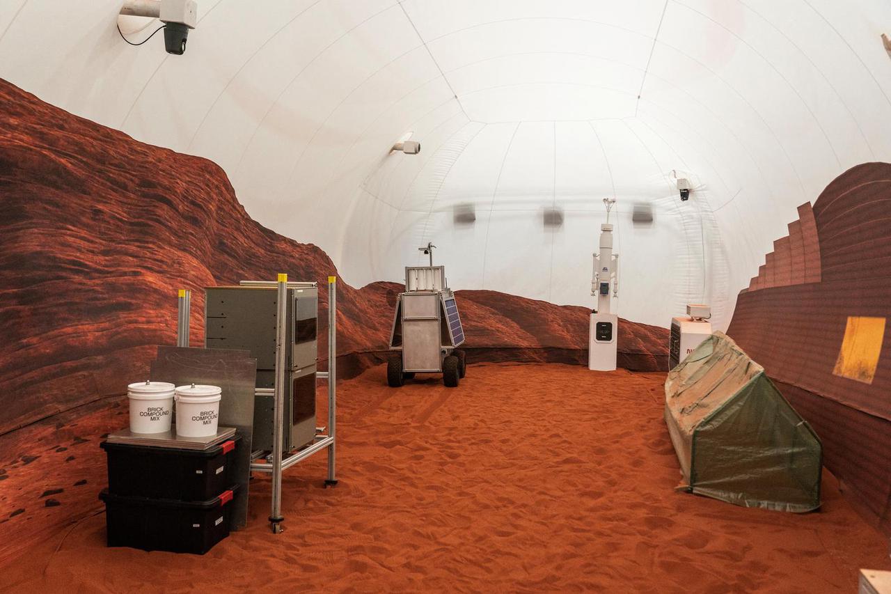 Media tour of NASA's simulated Mars habitat at the agency's Johnson Space Center in Houston